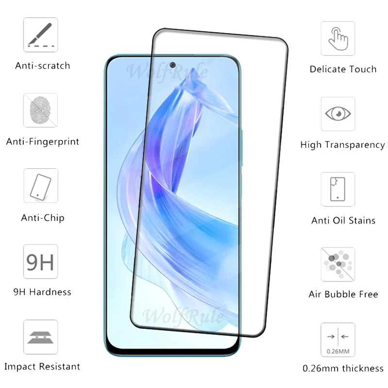 강화 유리 풀 커버 접착제, 화웨이 아너 90 라이트, 스크린 보호대 아너 90 라이트용, 9H HD, 1 개, 2 개, 3 개, 4 개