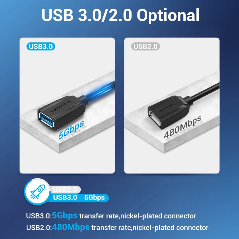 Vention-USB 3.0 연장 케이블, USB 2.0, 스마트tv PS4 및 Xbox one용 여성 데이터 코드, USB 3.0 연장 케이블