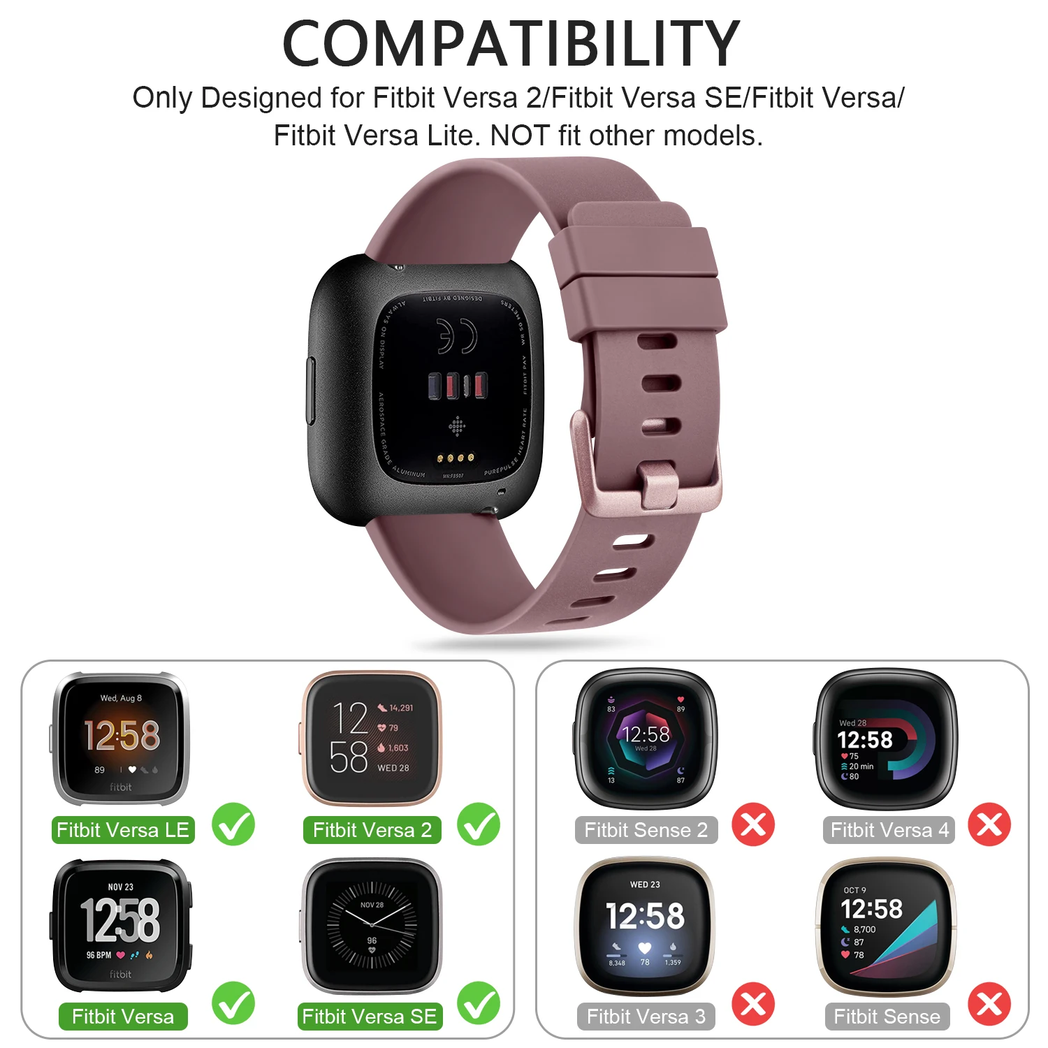 소프트 TPU 시계 밴드, Fitbit Versa 1, Versa 2, Versa Lite 스트랩, 스포츠 팔찌, Fitbit Versa 2, Versa SE, 손목 밴드 교체