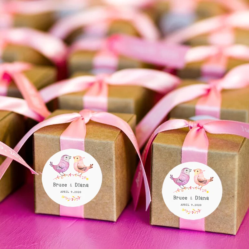 맞춤형 로고 스티커, 결혼식 생일 세례 스티커, 개성 라벨 디자인, 베이킹 선물 가방 스티커, 2-7cm
