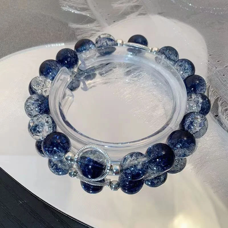 여성용 럭셔리 갤럭시 플래닛 팔찌, 팝콘 크리스탈 오팔 비즈, 나비 깃털 펜던트 팔찌, 하라주쿠 보석 선물