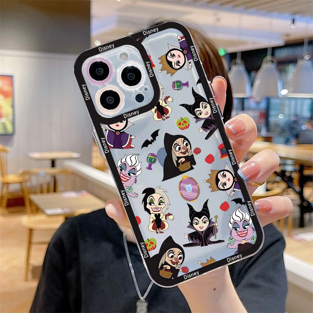 디즈니 공주 전화 케이스 IPhone 16 15 14 13 12 11 미니 프로 맥스 X XR XSMax 6S 6 7 8 플러스 SE20 투명 커버