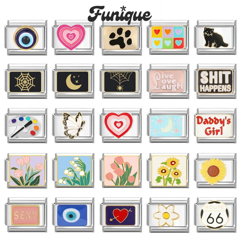 하이 퀄리티 코끼리 잠자리 펜던트, 빈티지 모듈 팔찌, 이탈리아 링크, 9mm 팔찌, DIY 쥬얼리 제작, 2024 신제품