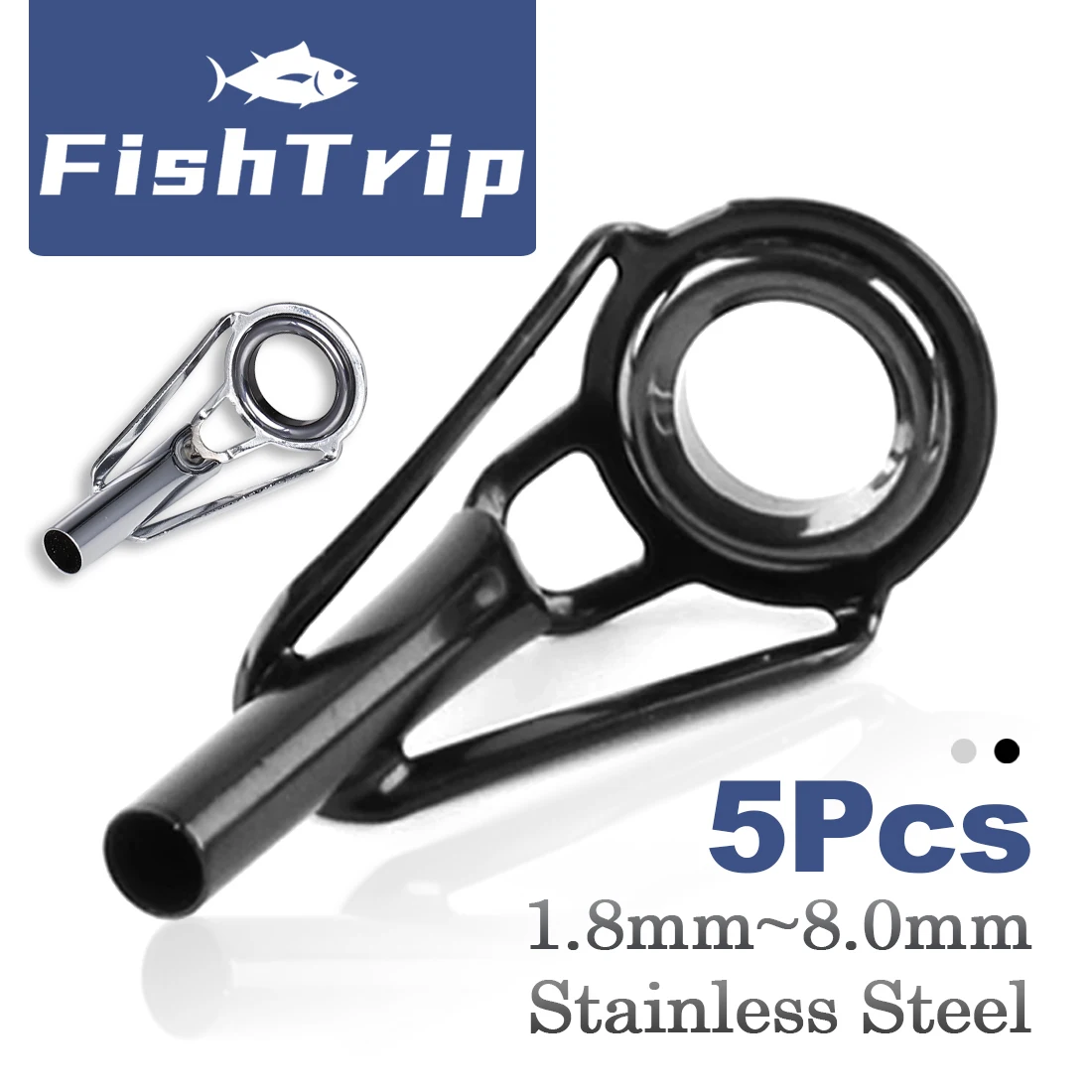 FishTrip 낚싯대 팁 탑 가이드, 스테인레스 스틸 세라믹 링, 낚싯대 건물 수리 교체용, 1.8mm ~ 8.0mm, 5 개 title=FishTrip 낚싯대 팁 탑 가이드, 스테인레스 스틸 세라믹 링, 낚싯대 건물 수리 교체용, 1.8mm ~ 8.0mm, 5 개 
