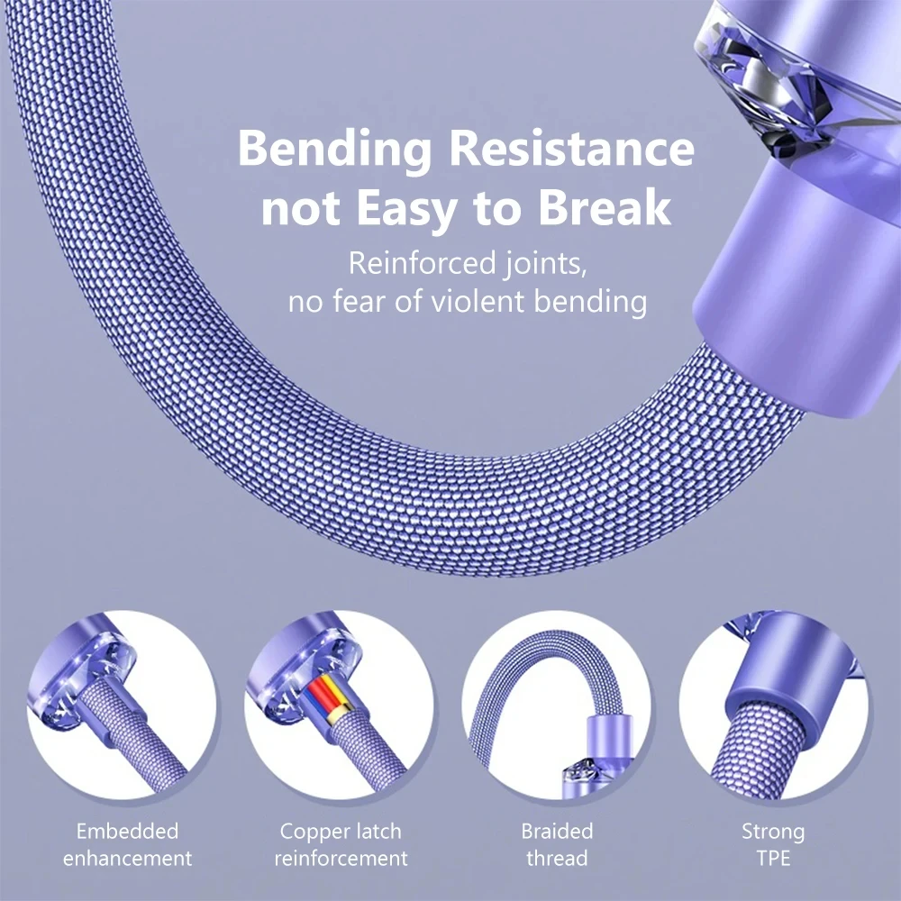 120W 6A USB A-유형 C 케이블 화웨이 Xiaomi 삼성 S23 Realme 휴대 전화 고속 충전 유형 C 케이블 빠른 데이터 충전기