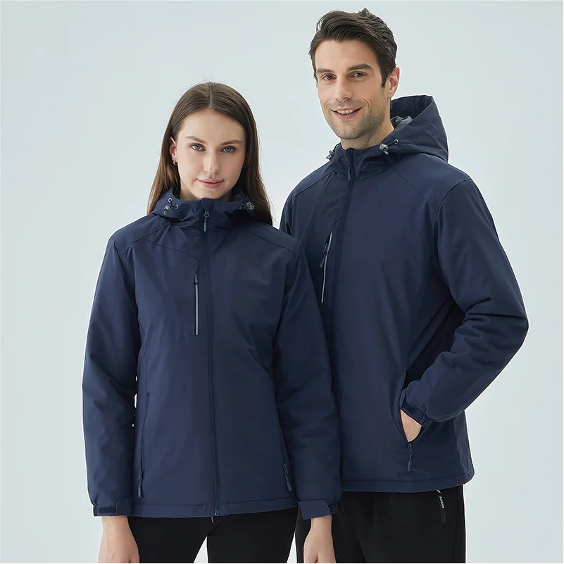 겨울 남성과 여성의 따뜻한 재킷 사용자 정의 로고 두꺼운 플러시 코트 자수 인쇄 회사 브랜드 디자인 야외 방풍 재킷