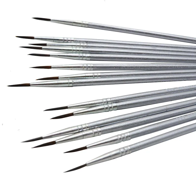 6개/세트 고급 손으로 그린 얇은 후크 라인 펜 드로잉 아트 펜 # 0 # 00 # 000 페인트 브러시 미술 용품 나일론 헤어 브러시 페인팅 펜