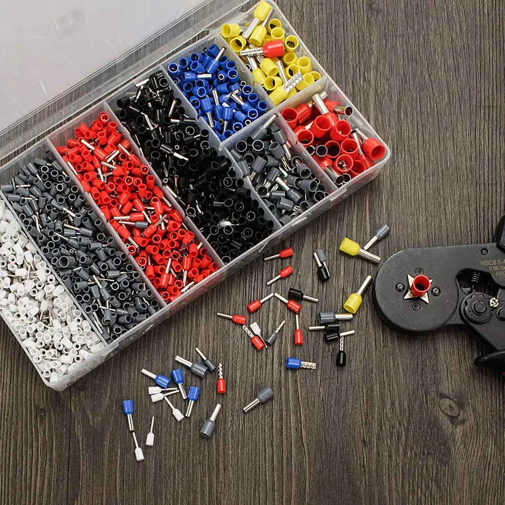 다양한 페룰 와이어 구리 압착 커넥터, 와이어 터미널 키트, 절연 코드 핀 엔드 터미널 전기 크림퍼 터미네이터