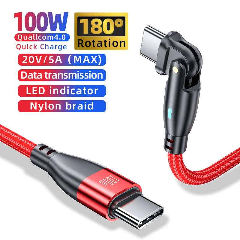 AUFU USB C 유형 C 케이블 PD100W 60W C 유형 고속 충전 케이블 삼성 화웨이 Xiaomi Macbook 노트북 충전기 코드 와이어 3M
