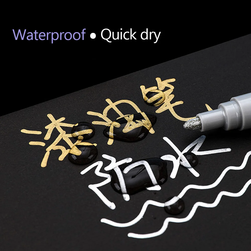 자동차 스크래치 수리 펜 자동 터치 업 페인트 펜 채우기 리무버 차량 고무 타이어 CD 자동차 스타일링을위한 금속 영구 페인트 마커