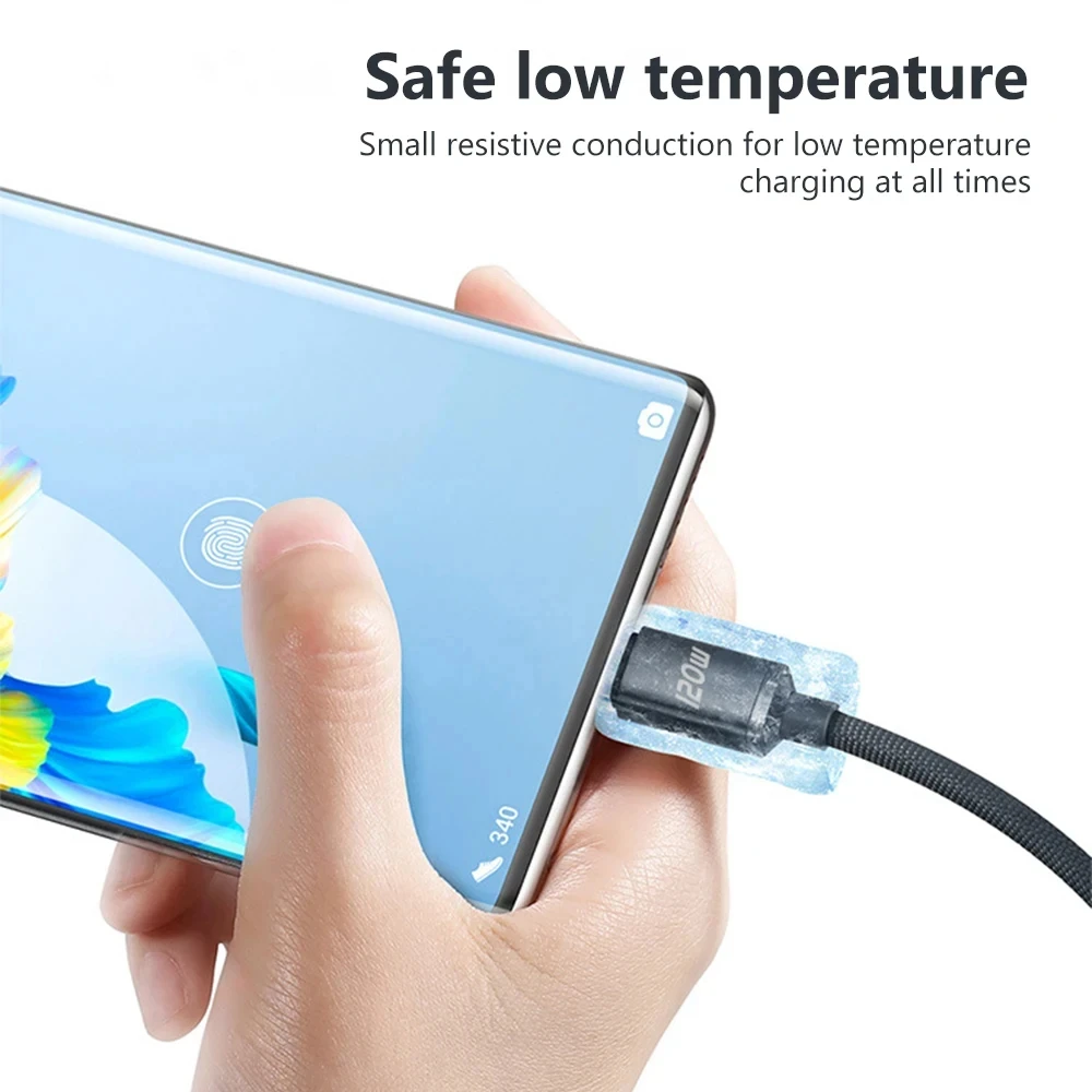 120W 6A USB A-유형 C 케이블 화웨이 Xiaomi 삼성 S23 Realme 휴대 전화 고속 충전 유형 C 케이블 빠른 데이터 충전기