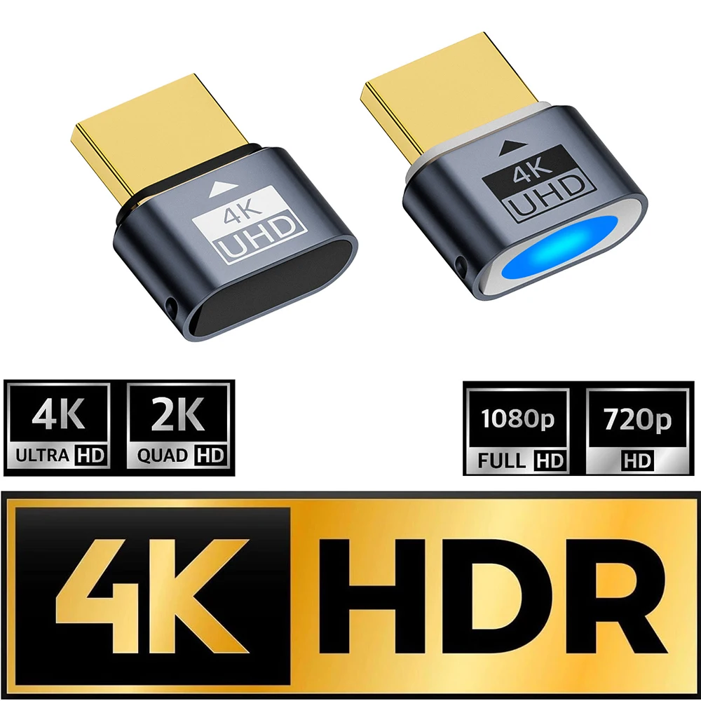 HDMI 호환 더미 플러그 4K HDR 가상 모니터 EDID 에뮬레이터 헤드리스 고스트 디스플레이 어댑터는 최대 4k@60Hz 1080@120Hz를 지원합니다. title=HDMI 호환 더미 플러그 4K HDR 가상 모니터 EDID 에뮬레이터 헤드리스 고스트 디스플레이 어댑터는 최대 4k@60Hz 1080@120Hz를 지원합니다.