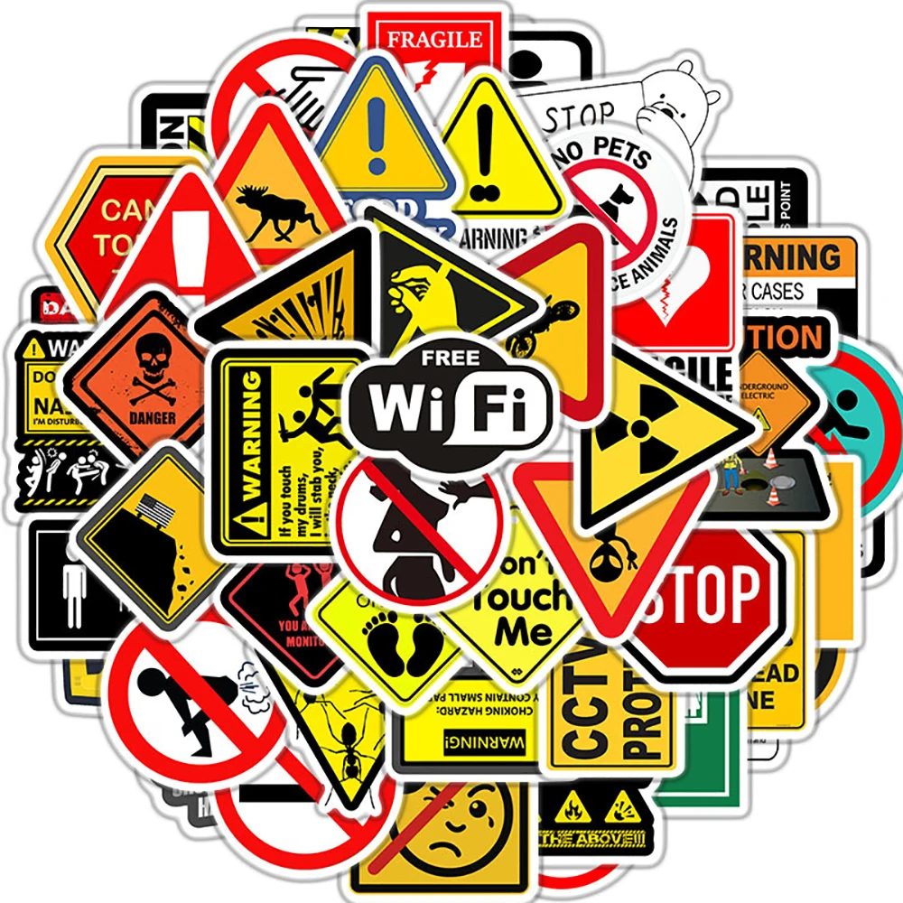 10/30/50PCS 경고 스티커 위험 금지 스케이트 보드 냉장고 기타 노트북 오토바이 여행 클래식 장난감 쿨 스티커 title=10/30/50PCS 경고 스티커 위험 금지 스케이트 보드 냉장고 기타 노트북 오토바이 여행 클래식 장난감 쿨 스티커 