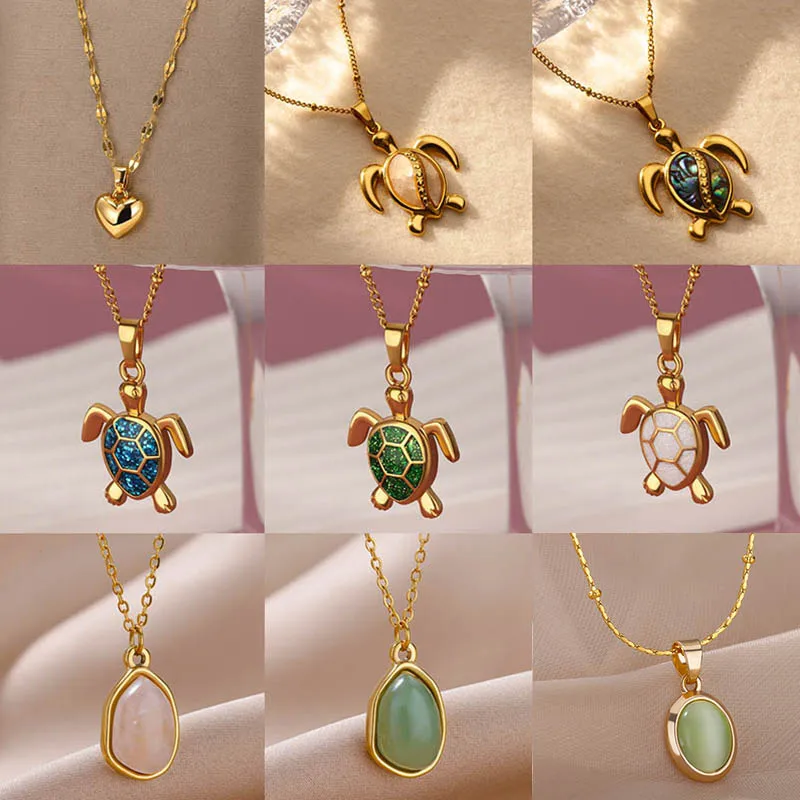 여성을위한 다채로운 불가사리 바다 거북 목걸이 골드 컬러 스테인레스 스틸 거북이 목걸이 웨딩 크리스마스 Boho 쥬얼리 선물 title=여성을위한 다채로운 불가사리 바다 거북 목걸이 골드 컬러 스테인레스 스틸 거북이 목걸이 웨딩 크리스마스 Boho 쥬얼리 선물 