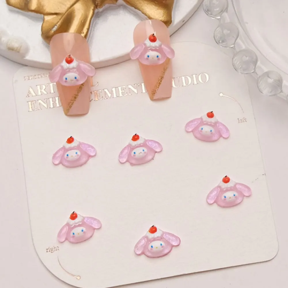 50Pcs Sanrio 귀여운 만화 네일 매력-Kuromi, Melody, Cinnamoroll & Pochacco DIY 매니큐어 전화 케이스 용 3D 수지 장식