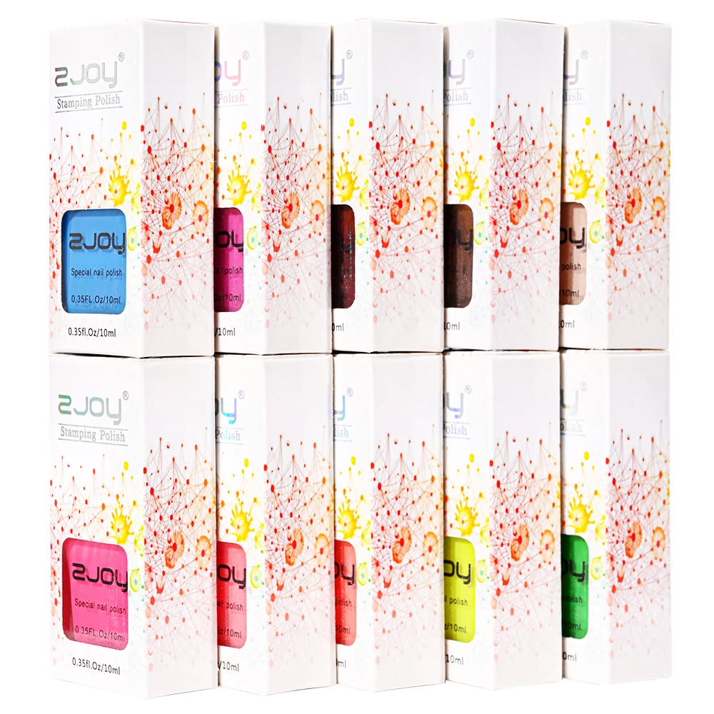 네일 인쇄 스탬핑 젤 폴란드어 10ml 30 색 네일 아트 인쇄 광택 스탬핑 플레이트 블랙 화이트 골드 손톱 래커