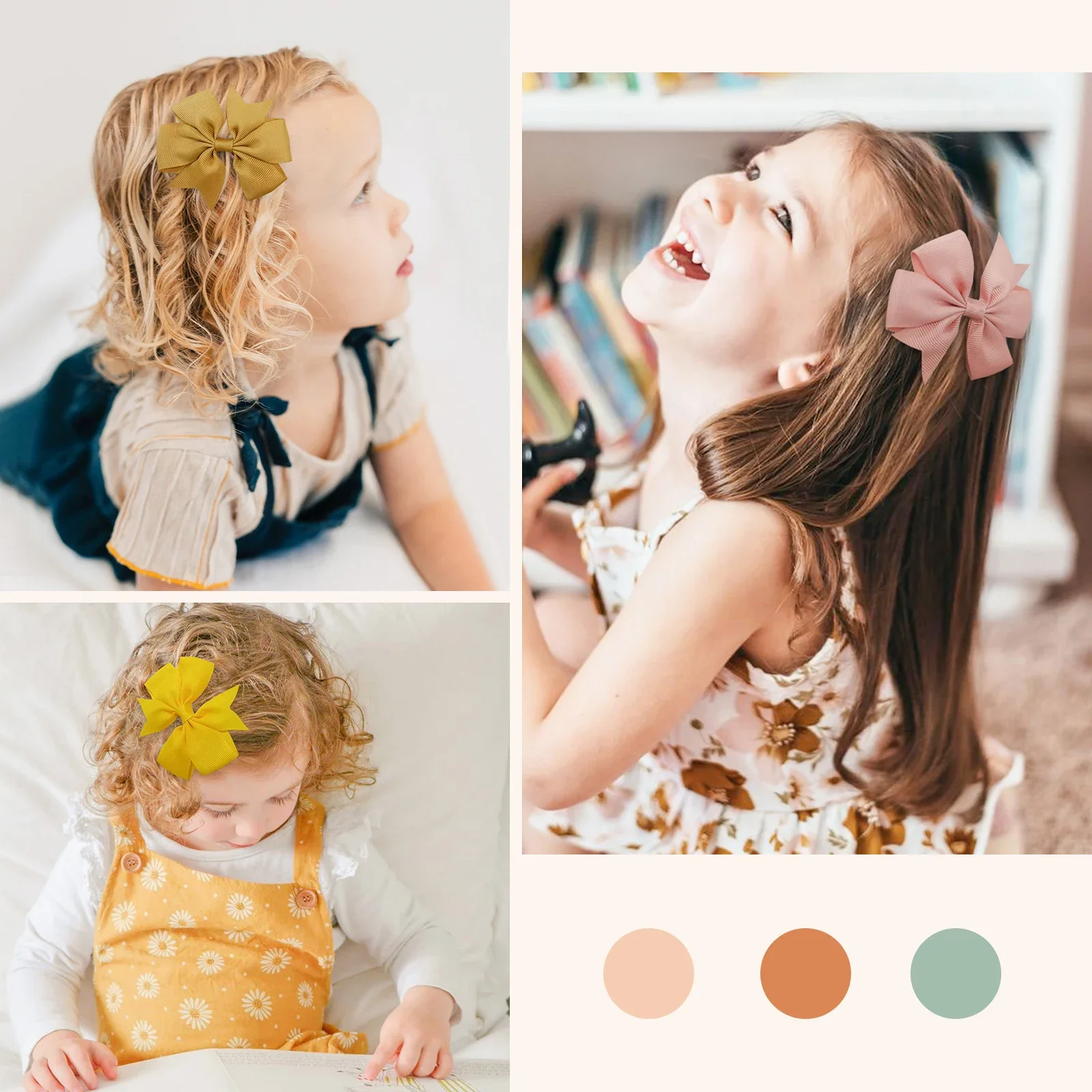 20/40Pcs 아기 소녀를위한 달콤한 무작위 캔디 컬러 활 헤어 클립 세트 귀여운 리본 머리핀 어린이 모자를 쓰고 있죠 헤어 액세서리 선물