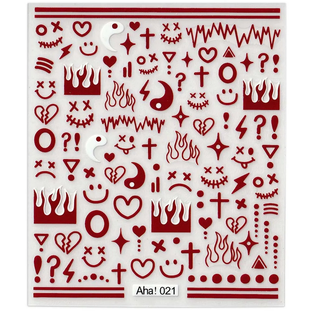 42 모델 스티커 네일 데칼 3D 접착 패치, 미소/동물/꽃 네일 아트 데코레이션 매니큐어 스티커 부활절 데이 디자인 데칼-