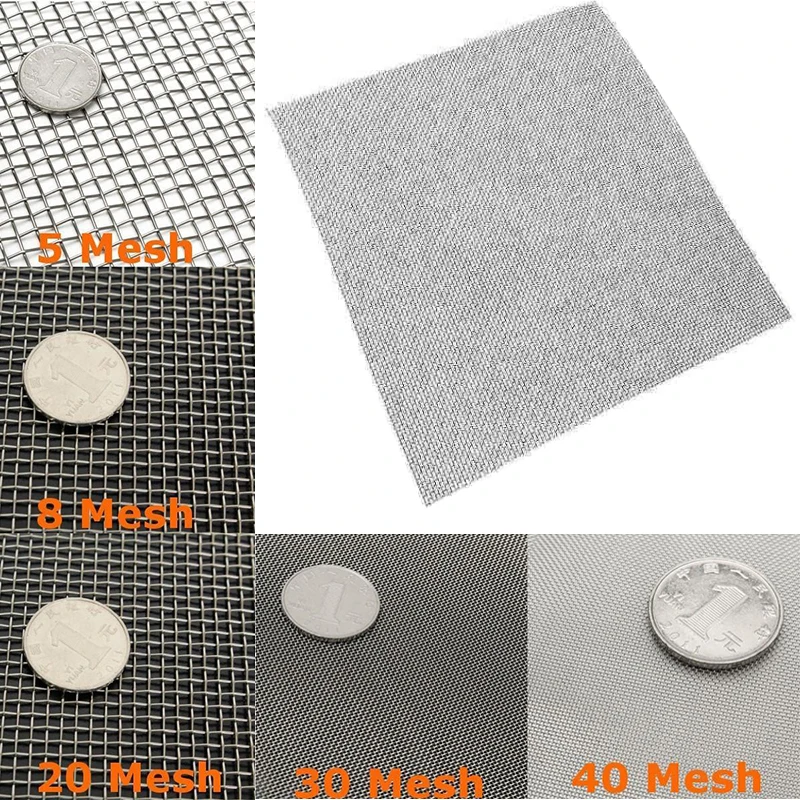 4/20/30/100/120/200/300/400 메쉬 고품질 스테인레스 스틸 금속 메쉬 짠 와이어 스크리닝 시트 스크리닝 필터 시트