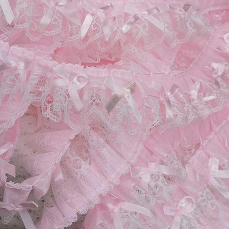 5CM 와이드 새로운 핑크 자수 3D 꽃 레이스 패브릭 트림 리본 DIY 바느질 아플리케 칼라 프린지 술 웨딩 Guipure 장식