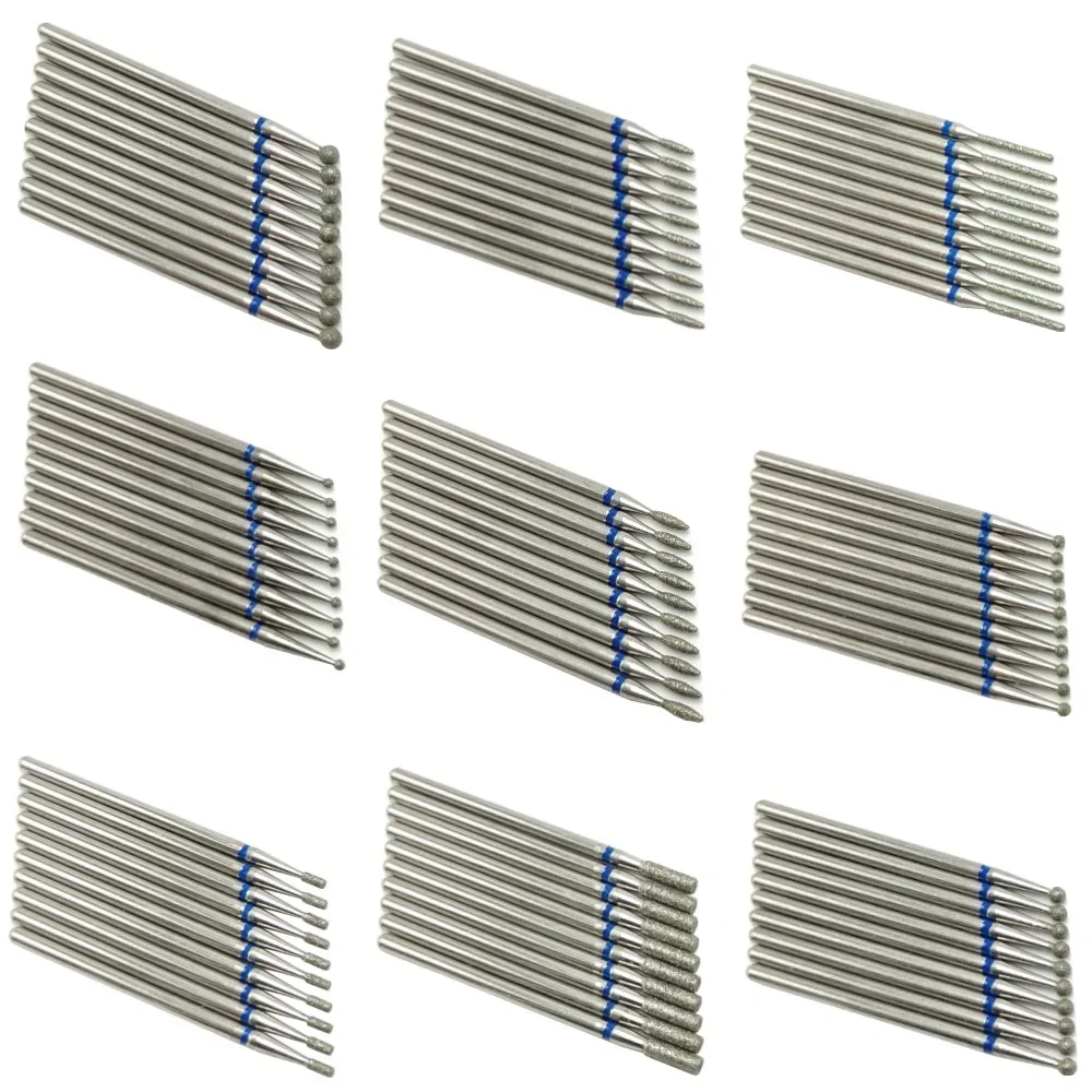 10pcsSet 다이아몬드 네일 드릴 비트 페디큐어 매니큐어 파일 용 Rotery 전기 밀링 커터 큐티클 버 네일 도구 액세서리