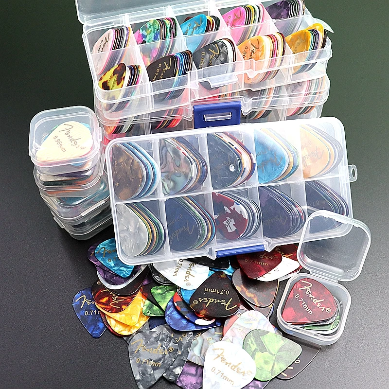20 & 50 & 100 Pcs 어쿠스틱 일렉트릭 기타 픽 Plectrum 셀룰로이드 기타 픽 액세서리 상자 두께 0.46mm-0.96mm