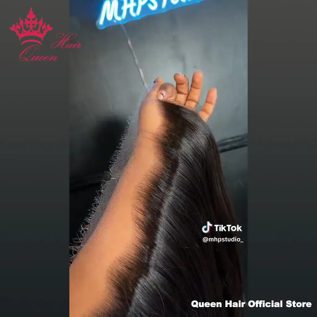 Queen Hair Real HD Frontal/Closure Only Invisible Melt Skin Lace 13x6 13x4 4x4 5x5 6x6 7x7 Raw Human Hair Body Wave & Straight