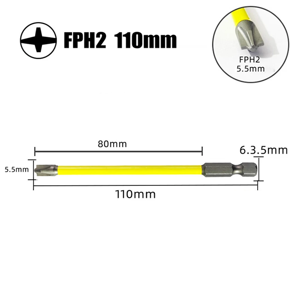 SenNan 65mm 110mm 소켓 스위치 핸드 툴용 전기 기사 FPH2 용 자기 특수 슬롯 형 십자 드라이버 비트