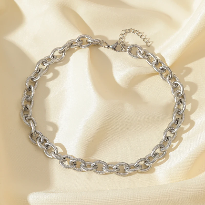 EILIECK 316L 스테인레스 스틸 골드 실버 컬러 여성을위한 두꺼운 체인 목걸이 패션 쿠바 목 체인 방수 보석 선물