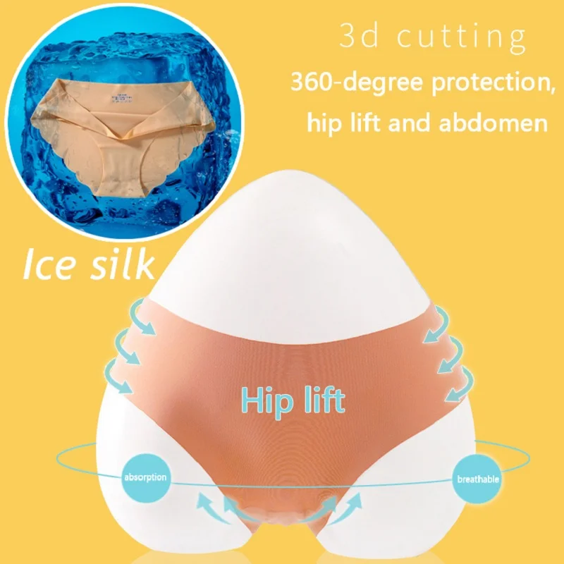 얼음 실크 원활한 팬티 4 개/대 여성 팬티 솔리드 컬러 탄성 속옷 여성 울트라 얇은 흔적 없음 물결 모양의 사이드 팬티