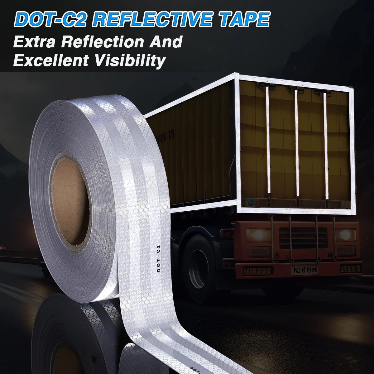 자동차 트럭 반사 안전 테이프 경고 야간 조명 방수 트레일러 반사판 스티커 자동차 트럭 경고 안전