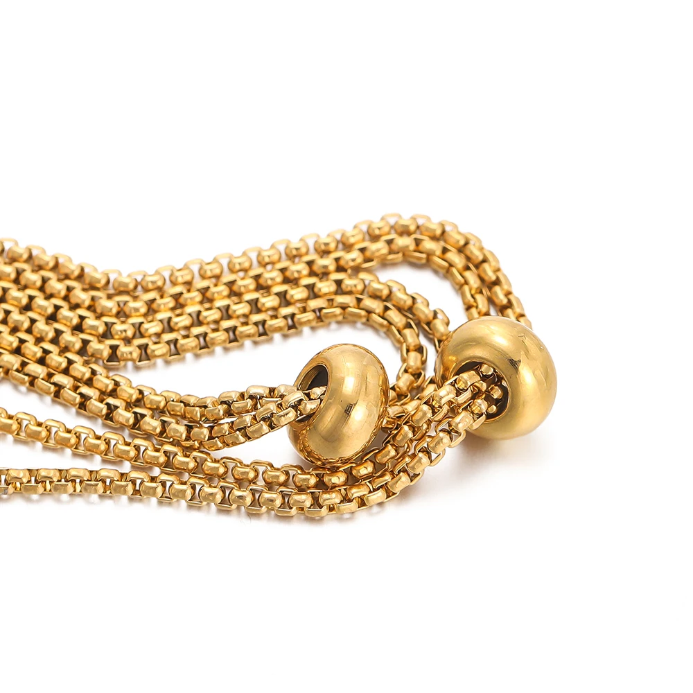 3 개/몫 스테인레스 스틸 슬라이드 팔찌 Coulissant 조정 가능한 체인 팔찌 쥬얼리에 대 한 고무 구슬 액세서리 만들기