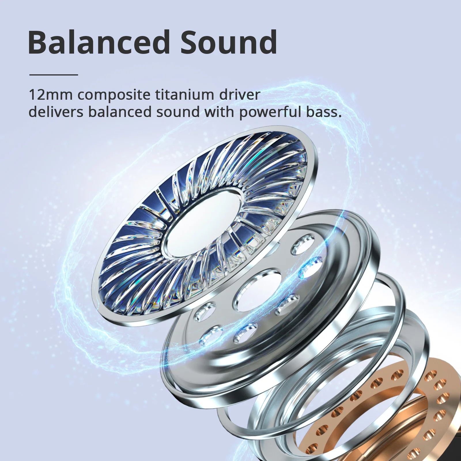Tronsmart Sounfii R4 무선 이어폰, 블루투스 5.3, 듀얼 마이크, 통화 소음 감소, 26 시간 재생