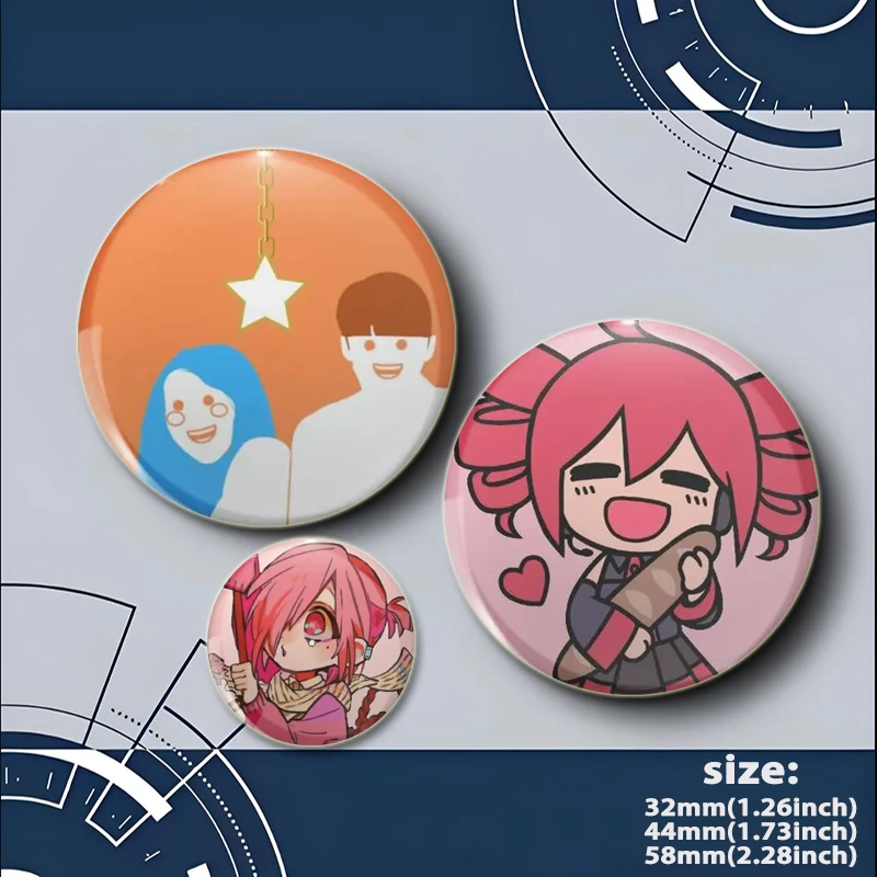 32/44/58mm 귀여운 애니메이션 시리즈 핀 재미 있은 고양이 너구리 배지 재미있는 만화 동물 브로치 배낭 의류 선물 액세서리