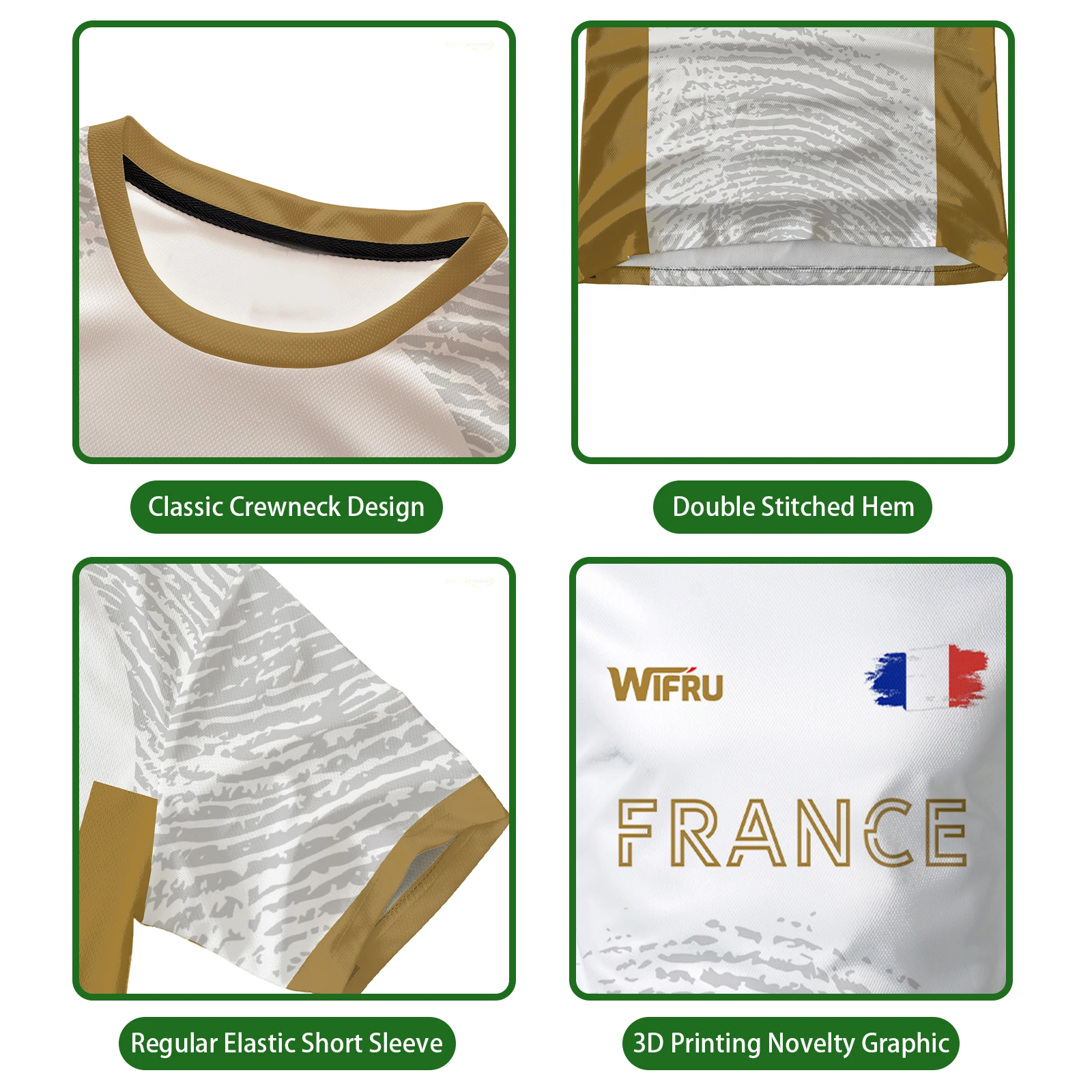 새로운 여름 프랑스 축구 티셔츠 남자 스포츠 야외 풋살 축구 유니폼 통기성 빠른 건조 에펠 탑 맞춤 셔츠