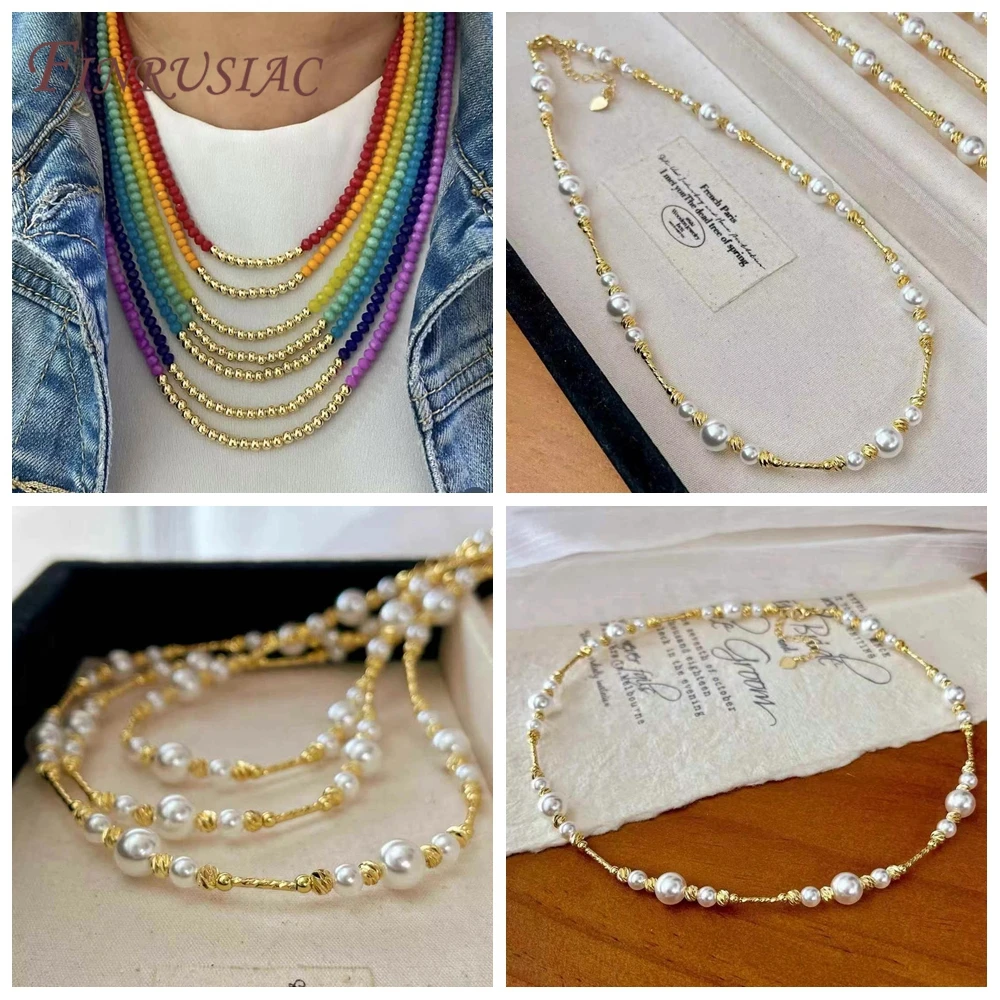 보석에 대 한 2.5/3/4/5/6MM 스페이서 비즈 구슬, DIY 구슬 결과, 컷 패턴 라운드 구슬에 대 한 18K 골드 도금 구분 기호