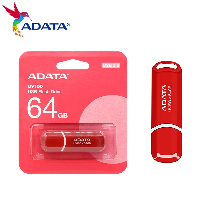 ADATA UV150 USB 플래시 드라이브 USB3.2 32GB 64GB pendrive 고속 128GB 256GB флешка 컴퓨터용 검정색 플래시 메모리 스틱