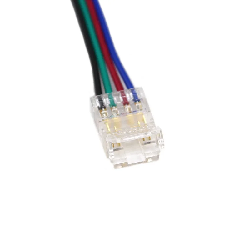 COB LED 와이어 커넥터 5 8 10mm 연결 솔더리스 미니 버클 FCOB RGB CCT LED 스트립 조명 2 3 4 와이어가 있는 핀 커넥터