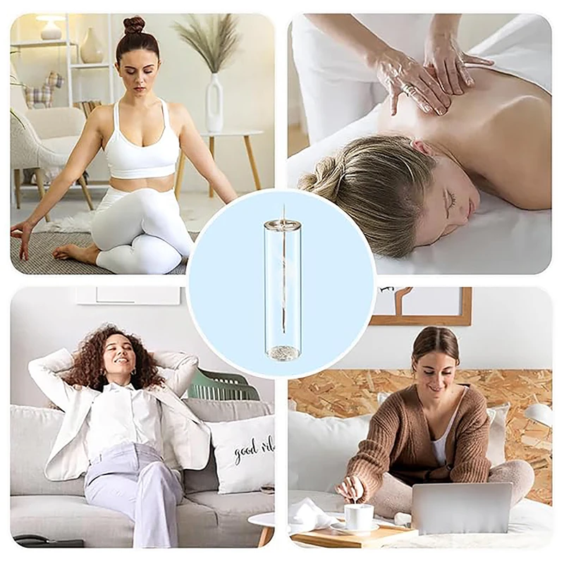 현대 유리 향 버너 홈 장식 요가 명상을위한 이동식 유리 애쉬 포수가있는 안티 애쉬 비행 향 홀더