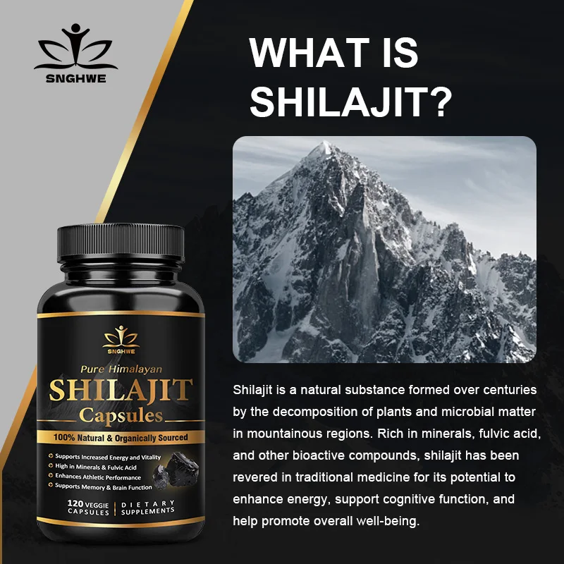 Shilajit 순수 히말라야 유기농-Shilajit 보충제, 순도, 높은 용량, 에너지, 힘, 면역력, 남성 및 여성