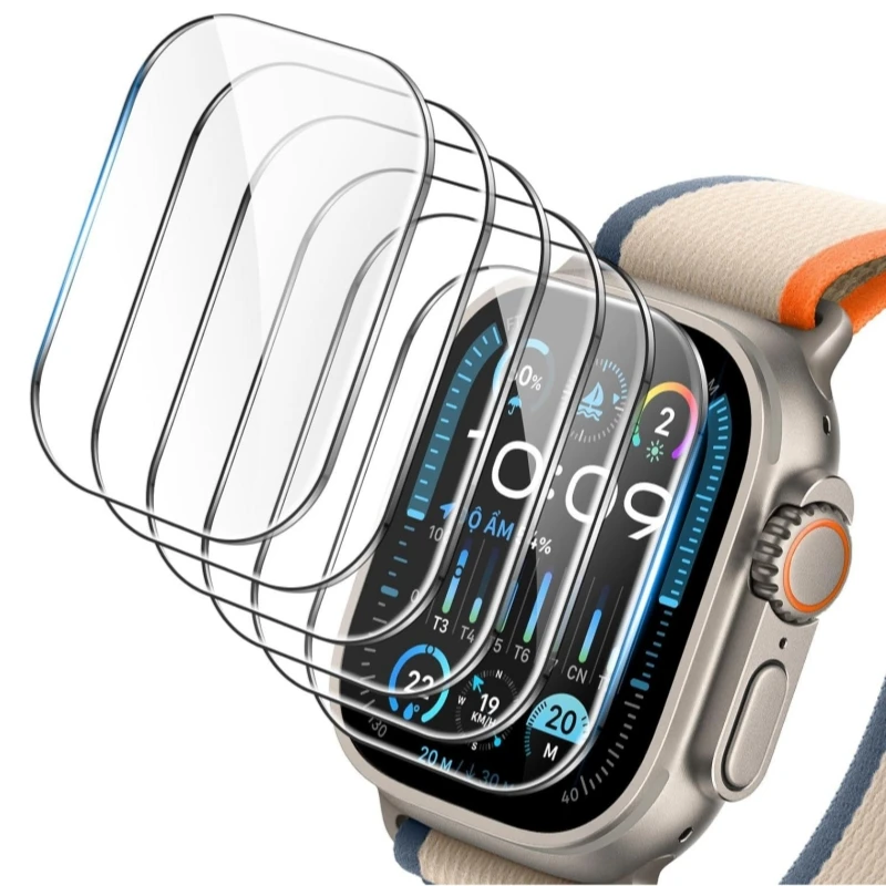 Apple Watch Ultra 2 49mm 액세서리 용 5Pcs HD 강화 유리 iWatch Ultra 49mm 용 스크래치 방지 방수 화면 보호기 title=Apple Watch Ultra 2 49mm 액세서리 용 5Pcs HD 강화 유리 iWatch Ultra 49mm 용 스크래치 방지 방수 화면 보호기 