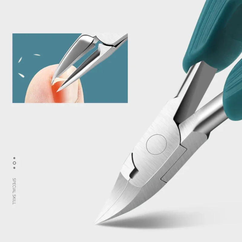 내성발톱 클리퍼 커터, 두꺼운 전문 손톱, 각질 먼지 제거제, 매우 날카로운 곡선 블레이드 네일 도구