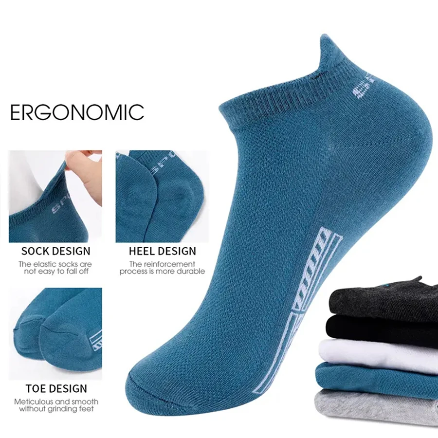 5/10/20 쌍 남성 짧은 양말 유행 고품질 로우 컷 라운드 넥 발목 양말 메쉬 통기성 다목적 캐주얼 남성 보트 양말
