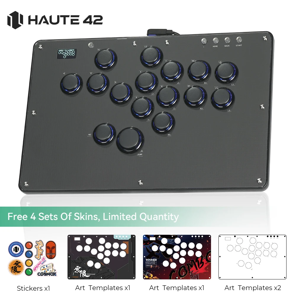 Haute42 파이트스틱 조이스틱 아케이드 히트박스 단추 림 레버리스 컨트롤러, PC, PS4, PS5, 스위치 제어 아케이드 스틱 컨트롤러 title=Haute42 파이트스틱 조이스틱 아케이드 히트박스 단추 림 레버리스 컨트롤러, PC, PS4, PS5, 스위치 제어 아케이드 스틱 컨트롤러 