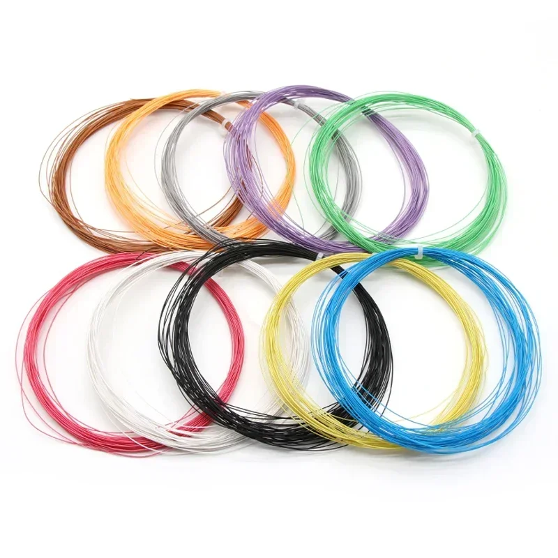 5/10/50M UL1423 PTFE 실버 도금 구리 와이어 38/36/34/30/28/26/24AWG 고온 전자 단일 코어 마이크로 파인 케이블