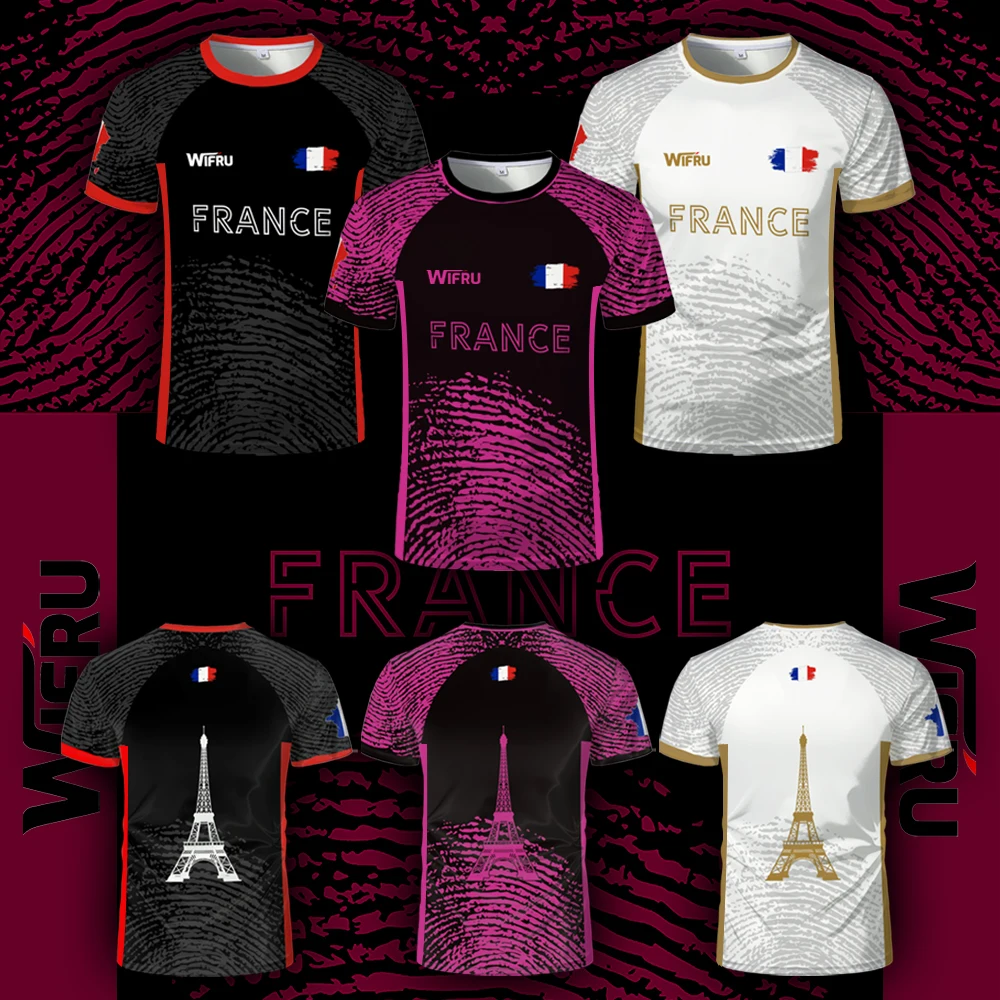 새로운 여름 프랑스 축구 티셔츠 남자 스포츠 야외 풋살 축구 유니폼 통기성 빠른 건조 에펠 탑 맞춤 셔츠 title=새로운 여름 프랑스 축구 티셔츠 남자 스포츠 야외 풋살 축구 유니폼 통기성 빠른 건조 에펠 탑 맞춤 셔츠 