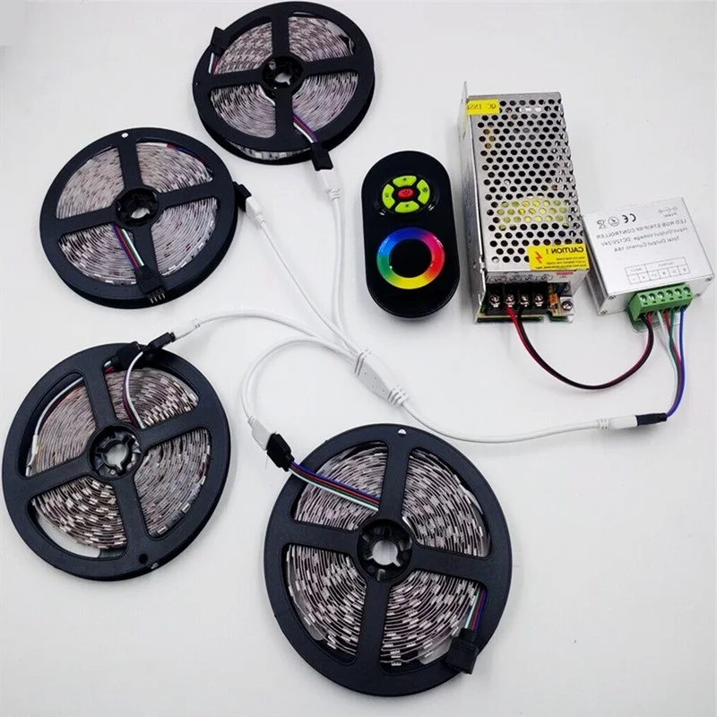 4 핀 RGB LED 테이프 커넥터 1 ~ 1 2 3 4 5 플러그 전원 분배기 케이블 RGB Led 스트립 라이트 용 4 핀 바늘 암 커넥터 와이어