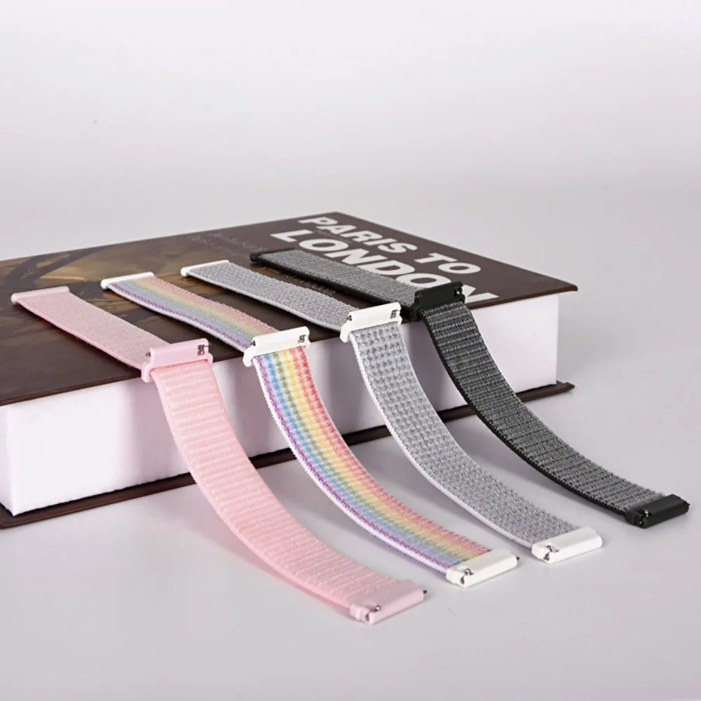 Huawei Watch 4/GT-2-3-Pro/Amazfit GTR/GTS 벨트 용 삼성 갤럭시 시계 3/4/5/6/Gear S3 손목 밴드 용 22mm 20mm 나일론 루프 스트랩