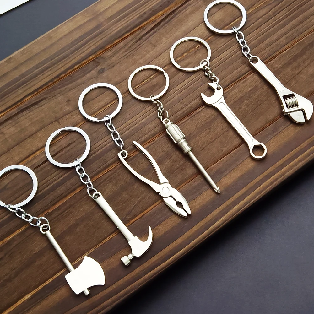 척 놀이 세트 미니 건설 멀티 DIY 장난감 작은 도구 금속 키 체인 크리 에이 티브 놀이 선물 자동차 열쇠 고리에 대한 모듬 디자인