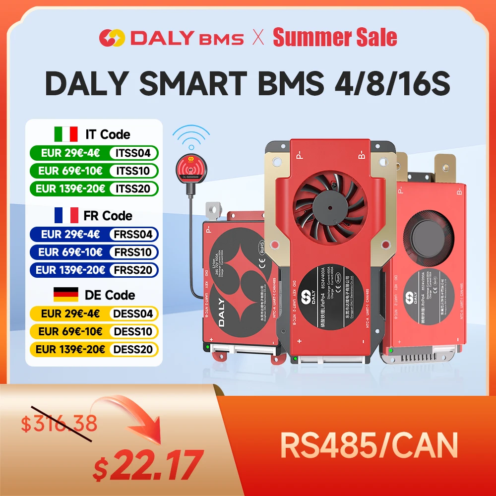 Daly Smart Lifepo4 BMS 보드 4S 12V 8S 24V16S 48V 3.2V 100A 60A BMS 18650 배터리 팩 BT UART RS485 CANBUS 통신 title=Daly Smart Lifepo4 BMS 보드 4S 12V 8S 24V16S 48V 3.2V 100A 60A BMS 18650 배터리 팩 BT UART RS485 CANBUS 통신 